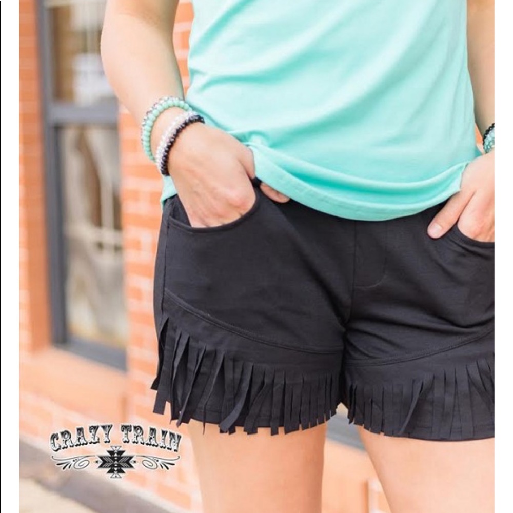 Fringe Shorts Black